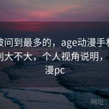 后台被问到最多的，age动漫手机和电脑差别大不大，个人视角说明，age动漫pc