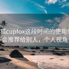 茶杯狐cupfox这段时间的使用情况：会不会推荐给别人，个人视角说明
