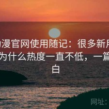 age动漫官网使用随记：很多新用户会纠结为什么热度一直不低，一篇讲明白