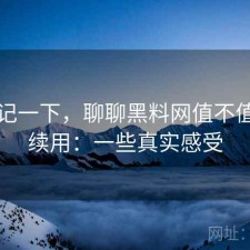 随手记一下，聊聊黑料网值不值得继续用：一些真实感受