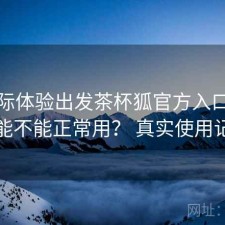 从实际体验出发茶杯狐官方入口现在还能不能正常用？ 真实使用记录