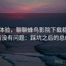 直说体验，聊聊蜂鸟影院下载稳定性有没有问题：踩坑之后的总结