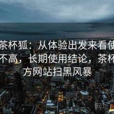 关于茶杯狐：从体验出发来看使用门槛高不高，长期使用结论，茶杯狐官方网站扫黑风暴