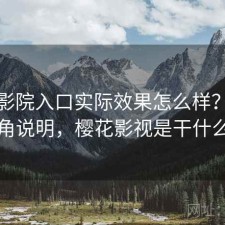 樱花影院入口实际效果怎么样？个人视角说明，樱花影视是干什么的