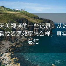 关于天美视频的一些记录：从效率角度来看找资源效率怎么样，真实感受总结