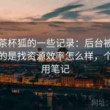 关于茶杯狐的一些记录：后台被问得最多的是找资源效率怎么样，个人使用笔记