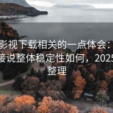 人人影视下载相关的一点体会：不拐弯直接说整体稳定性如何，2025 实测整理
