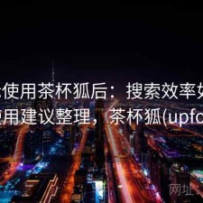 实际使用茶杯狐后：搜索效率如何，使用建议整理，茶杯狐(upfox)