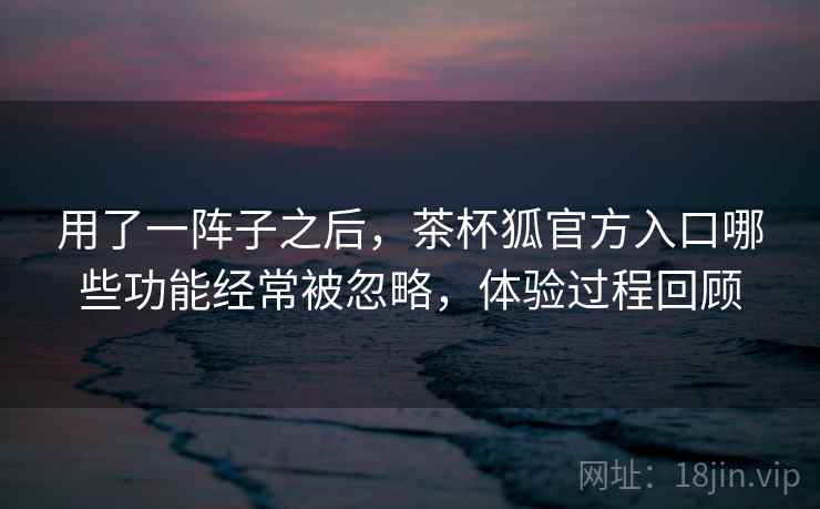 用了一阵子之后,茶杯狐官方入口哪些功能经常被忽略,体验过程回顾 第2张 用了一阵子之后,茶杯狐官方入口哪些功能经常被忽略,体验过程回顾 第2张